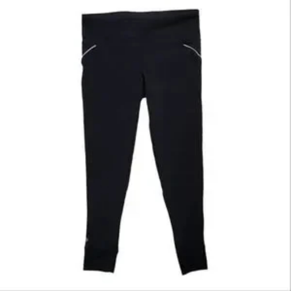 Athleta Leggings Relay Tights Black Reflectors sz Medium